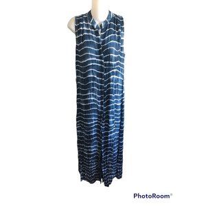 Bella Dahl Tie Dye Shirtdress Maxi Blue S